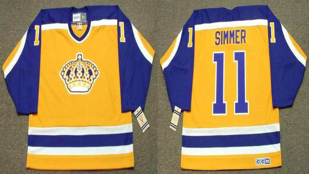 2019 Men Los Angeles Kings #11 Simmer Yellow CCM NHL jerseys